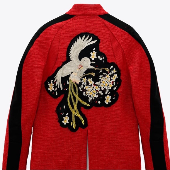 Zara red cotton blazer - Picture 1 of 7